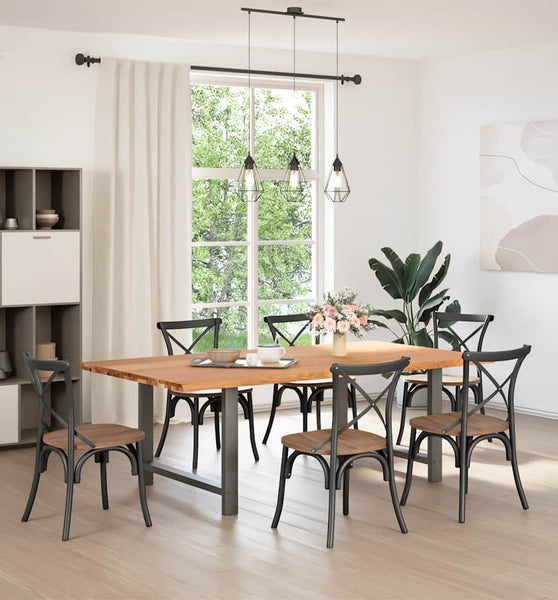 Esstisch Hellbraun 320x100x74 cm Massivholz Eiche Rechteckig