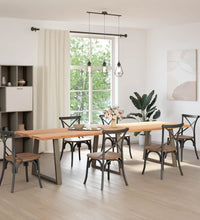 Esstisch mit Baumkanten 320x100x74 cm Massivholz Eiche