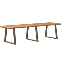 Esstisch mit Baumkanten 320x100x74 cm Massivholz Eiche