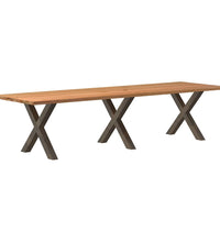 Esstisch Hellbraun 320x100x74 cm Massivholz Eiche Rechteckig