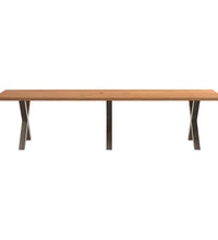 Esstisch Hellbraun 320x100x74 cm Massivholz Eiche Rechteckig