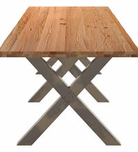 Esstisch Hellbraun 320x100x74 cm Massivholz Eiche Rechteckig