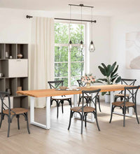 Esstisch Hellbraun 320x100x74 cm Massivholz Eiche Rechteckig