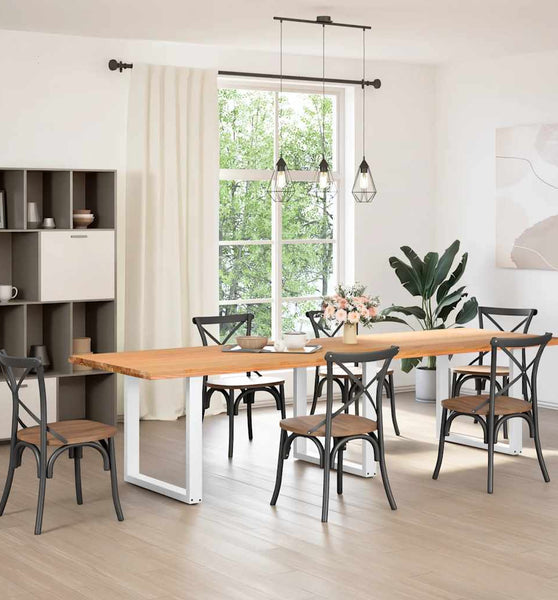 Esstisch Hellbraun 320x100x74 cm Massivholz Eiche Rechteckig