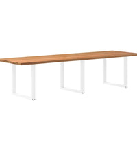 Esstisch Hellbraun 320x100x74 cm Massivholz Eiche Rechteckig