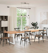 Esstisch mit Baumkanten 320x100x74 cm Massivholz Eiche