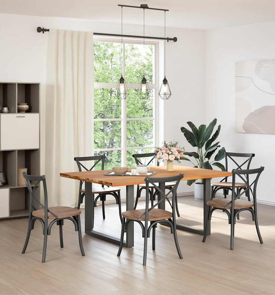 Esstisch Hellbraun 180x120x74 cm Massivholz Eiche Rechteckig