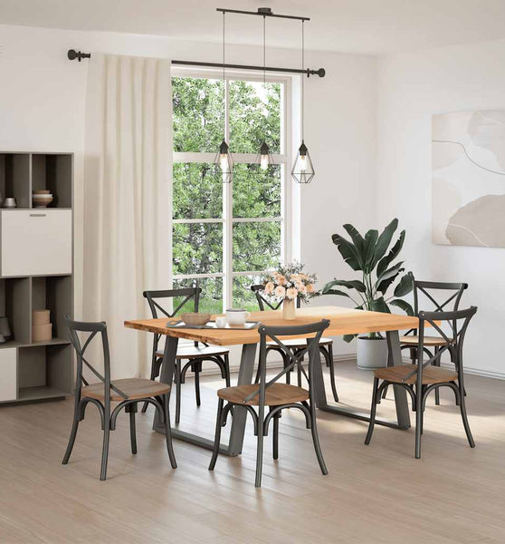 Esstisch Hellbraun 180x120x74 cm Massivholz Eiche Rechteckig