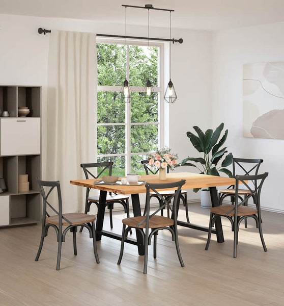 Esstisch Hellbraun 180x120x74 cm Massivholz Eiche Rechteckig