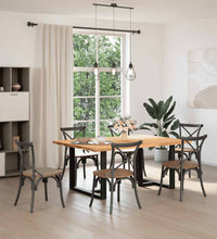 Esstisch Hellbraun 180x120x74 cm Massivholz Eiche Rechteckig