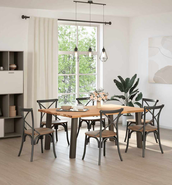 Esstisch Hellbraun 180x120x74 cm Massivholz Eiche Rechteckig