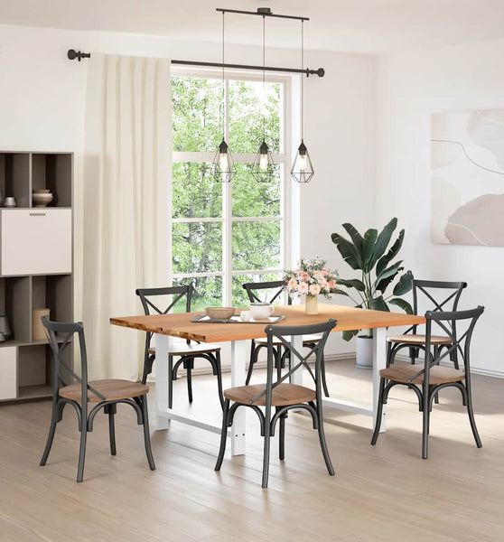 Esstisch Hellbraun 180x120x74 cm Massivholz Eiche Rechteckig