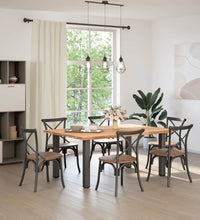 Esstisch mit Baumkanten 180x120x74 cm Massivholz Eiche Rechteck