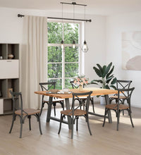 Esstisch mit Baumkanten 180x120x74 cm Massivholz Eiche