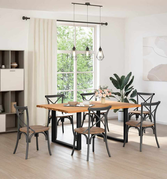 Esstisch Hellbraun 180x120x74 cm Massivholz Eiche Rechteckig