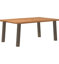 Esstisch mit Baumkanten 180x120x74 cm Massivholz Eiche Rechteck