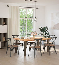 Esstisch mit Baumkanten 180x120x74 cm Massivholz Eiche Rechteck