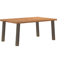 Esstisch mit Baumkanten 180x120x74 cm Massivholz Eiche Rechteck