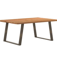 Esstisch mit Baumkanten 180x120x74 cm Massivholz Eiche Rechteck