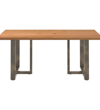 Esstisch mit Baumkanten 180x120x74 cm Massivholz Eiche