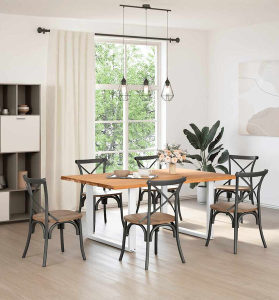 Esstisch Hellbraun 180x120x74 cm Massivholz Eiche Rechteckig