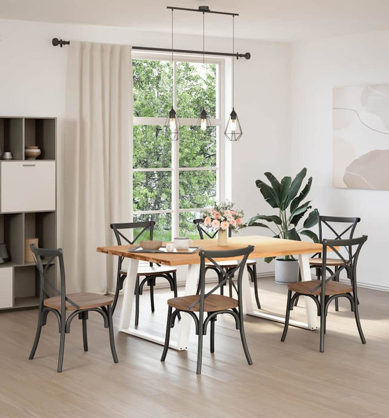 Esstisch Hellbraun 180x120x74 cm Massivholz Eiche