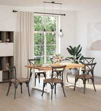 Esstisch mit Baumkanten 180x120x74 cm Massivholz Eiche