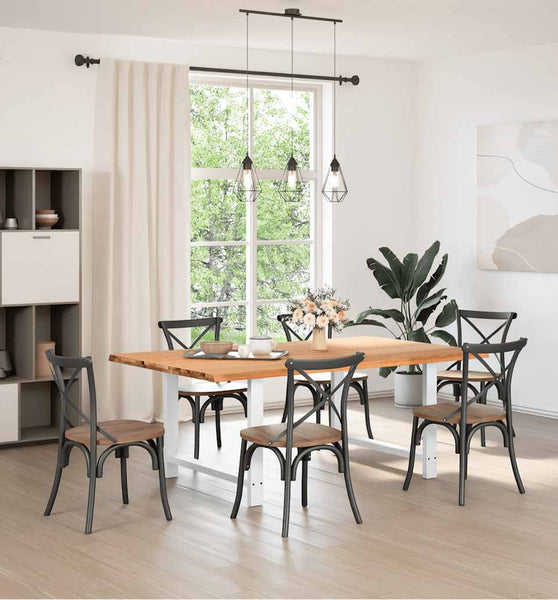 Esstisch Hellbraun 200x120x74 cm Massivholz Eiche Rechteckig