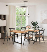 Esstisch Hellbraun 200x120x74 cm Massivholz Eiche Rechteckig