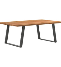 Esstisch Hellbraun 200x120x74 cm Massivholz Eiche Rechteckig