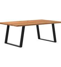 Esstisch Hellbraun 200x120x74 cm Massivholz Eiche Rechteckig