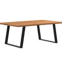 Esstisch Hellbraun 200x120x74 cm Massivholz Eiche Rechteckig