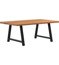 Esstisch Hellbraun 200x120x74 cm Massivholz Eiche Rechteckig