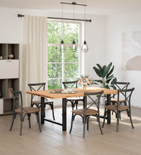 Esstisch Hellbraun 200x120x74 cm Massivholz Eiche Rechteckig