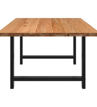 Esstisch Hellbraun 200x120x74 cm Massivholz Eiche Rechteckig