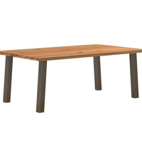 Esstisch Hellbraun 200x120x74 cm Massivholz Eiche Rechteckig