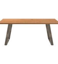 Esstisch Hellbraun 200x120x74 cm Massivholz Eiche Rechteckig