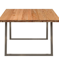 Esstisch Hellbraun 200x120x74 cm Massivholz Eiche Rechteckig