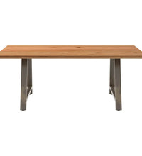 Esstisch Hellbraun 200x120x74 cm Massivholz Eiche Rechteckig