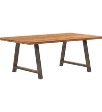 Esstisch Hellbraun 200x120x74 cm Massivholz Eiche Rechteckig