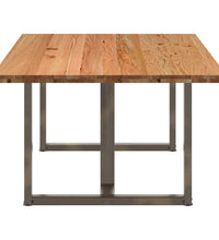 Esstisch Hellbraun 200x120x74 cm Massivholz Eiche Rechteckig