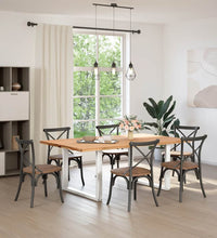 Esstisch Hellbraun 200x120x74 cm Massivholz Eiche Rechteckig