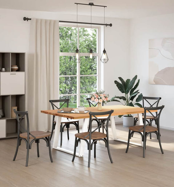 Esstisch Hellbraun 200x120x74 cm Massivholz Eiche Rechteckig