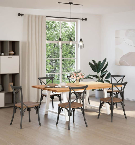 Esstisch Hellbraun 200x120x74 cm Massivholz Eiche Rechteckig