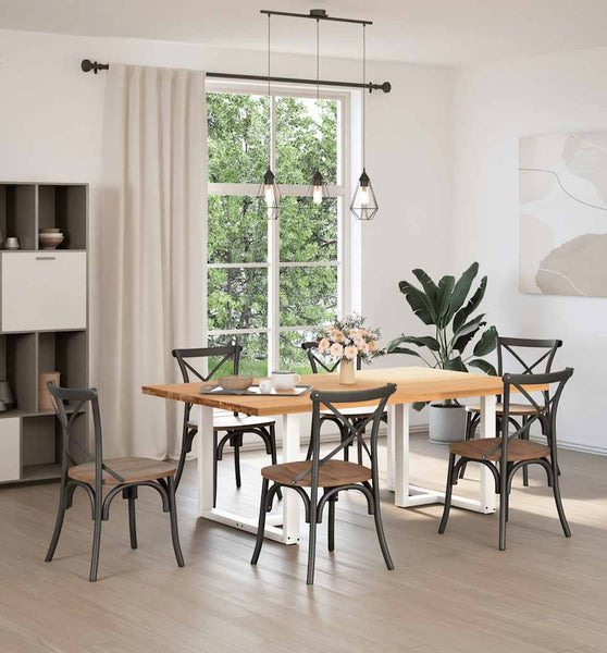 Esstisch Hellbraun 200x120x74 cm Massivholz Eiche Rechteckig