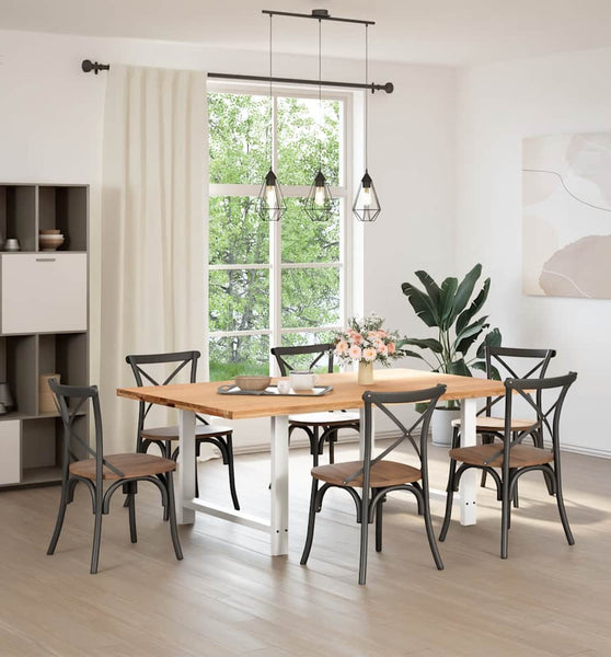 Esstisch Hellbraun 200x120x74 cm Massivholz Eiche Rechteckig