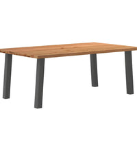 Esstisch Hellbraun 200x120x74 cm Massivholz Eiche Rechteckig