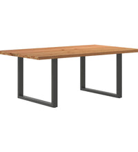 Esstisch mit Baumkanten 200x120x74 cm Massivholz Eiche Rechteck