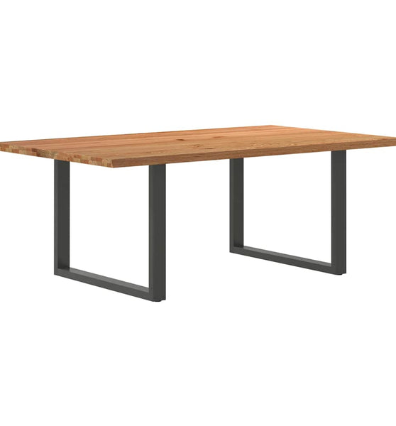 Esstisch mit Baumkanten 200x120x74 cm Massivholz Eiche Rechteck