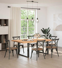 Esstisch mit Baumkanten 200x120x74 cm Massivholz Eiche Rechteck